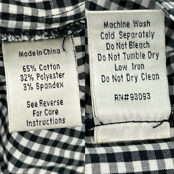 Tyler Boe Black White Gingham Check Side Zip Staight Leg Ankle Pants - Picture 7 of 7